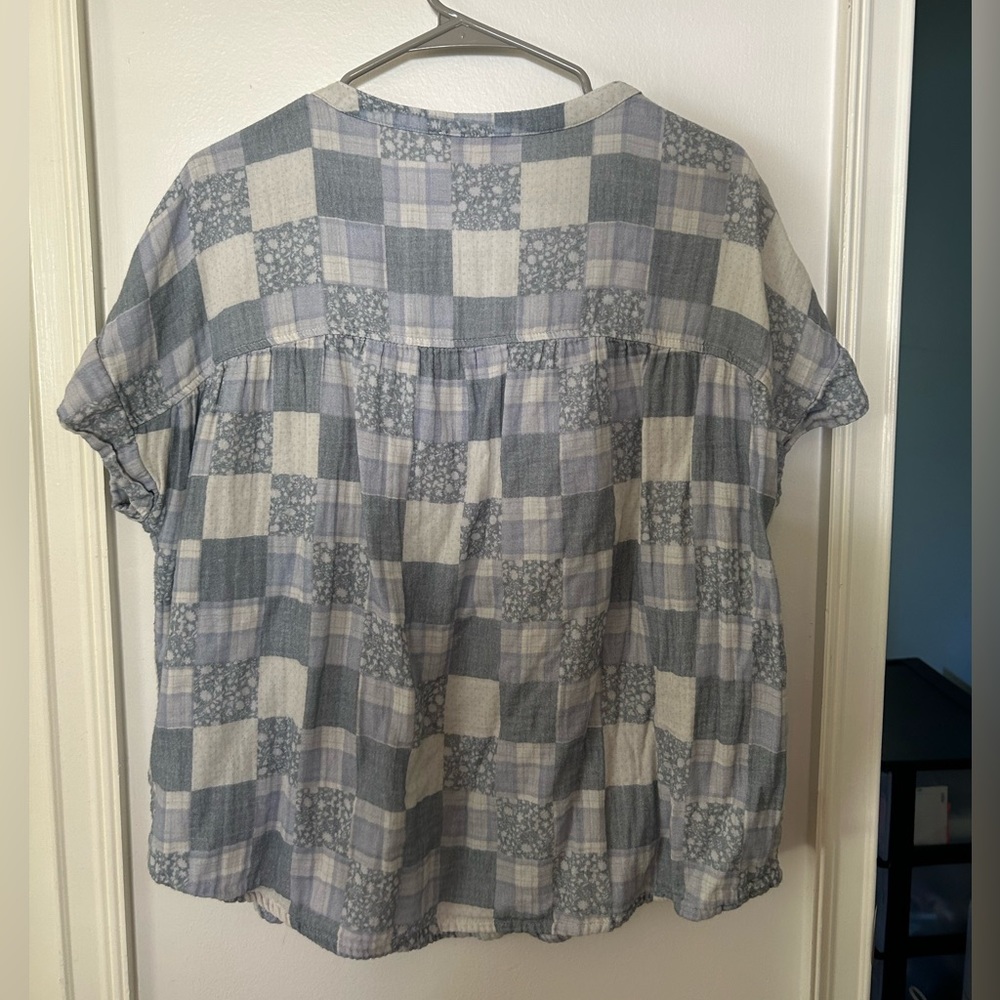 Lucky Brand Blue Patchwork Blouse - image 6